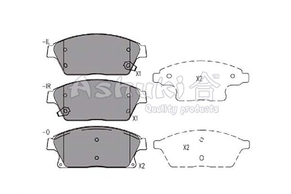 Bremsbelagsatz, Scheibenbremse ASHUKI by Palidium J009-55