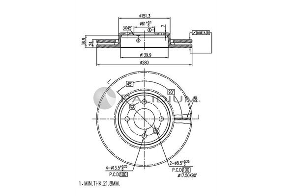 Bremsscheibe ASHUKI by Palidium P330-039