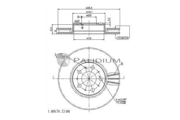 Bremsscheibe ASHUKI by Palidium P330-057