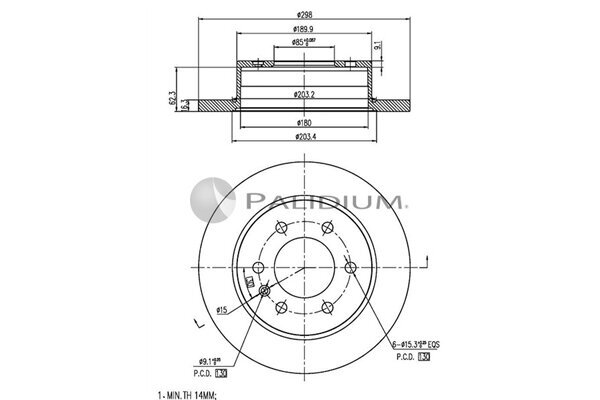 Bremsscheibe ASHUKI by Palidium P331-008