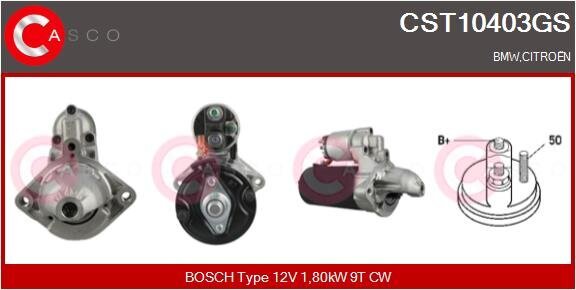 Starter 12 V 1,80 kW CASCO CST10403GS