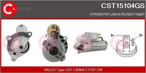 Starter 12 V 1,60 kW CASCO CST15104GS