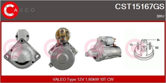 Starter 12 V 1,60 kW CASCO CST15167GS