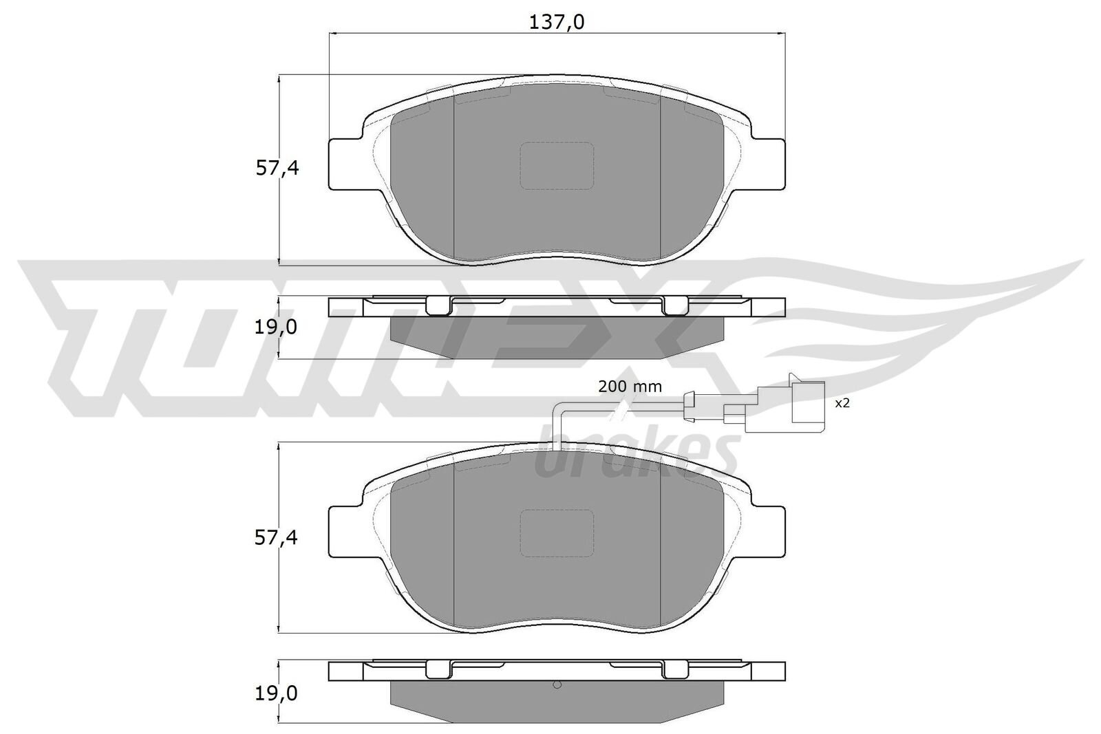 Bremsbelagsatz, Scheibenbremse TOMEX Brakes TX 14-45