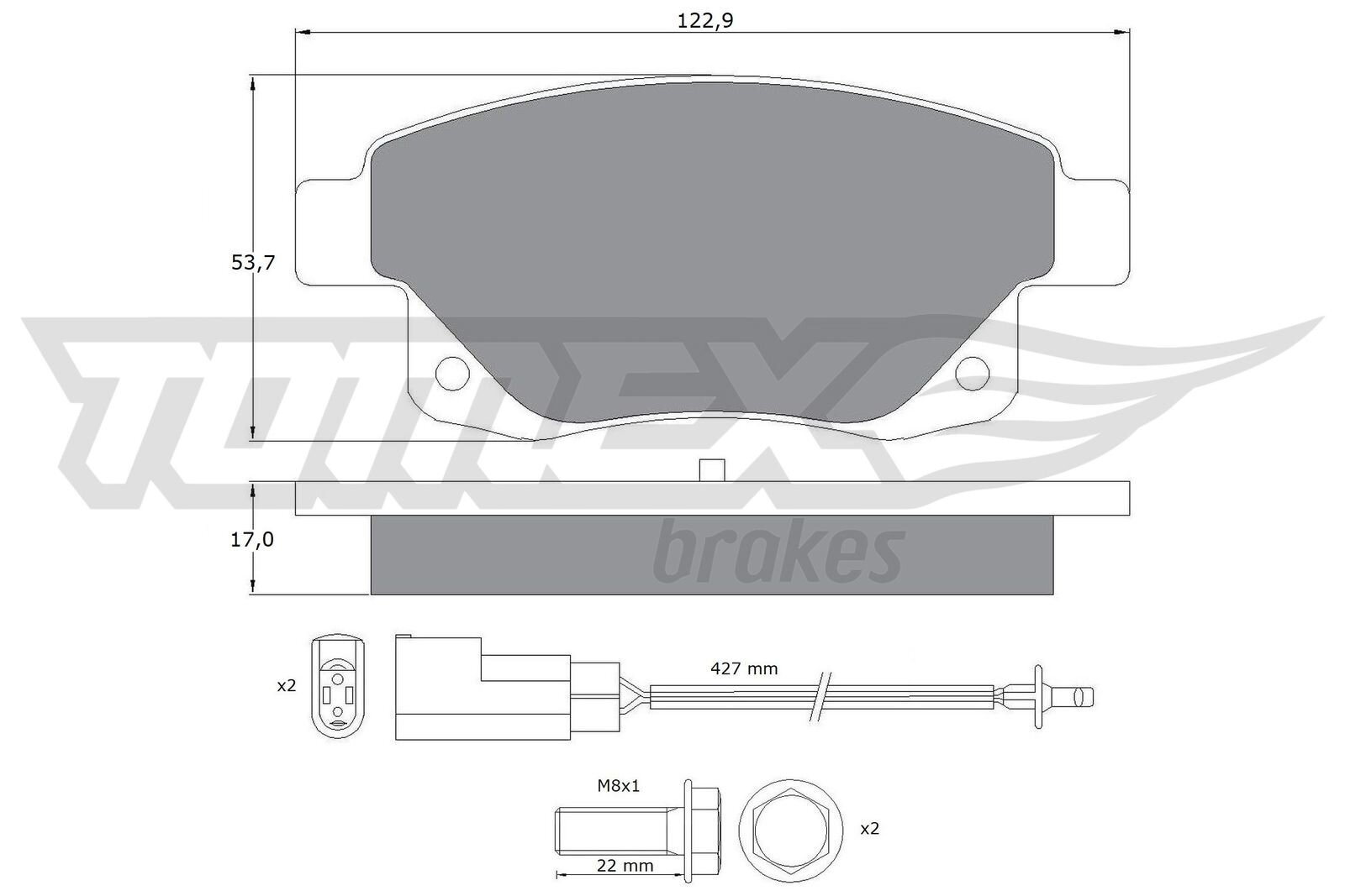 Bremsbelagsatz, Scheibenbremse TOMEX Brakes TX 14-75