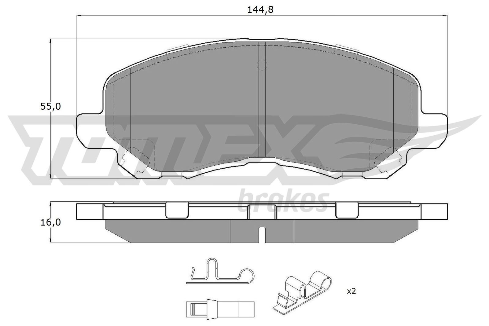 Bremsbelagsatz, Scheibenbremse TOMEX Brakes TX 15-27