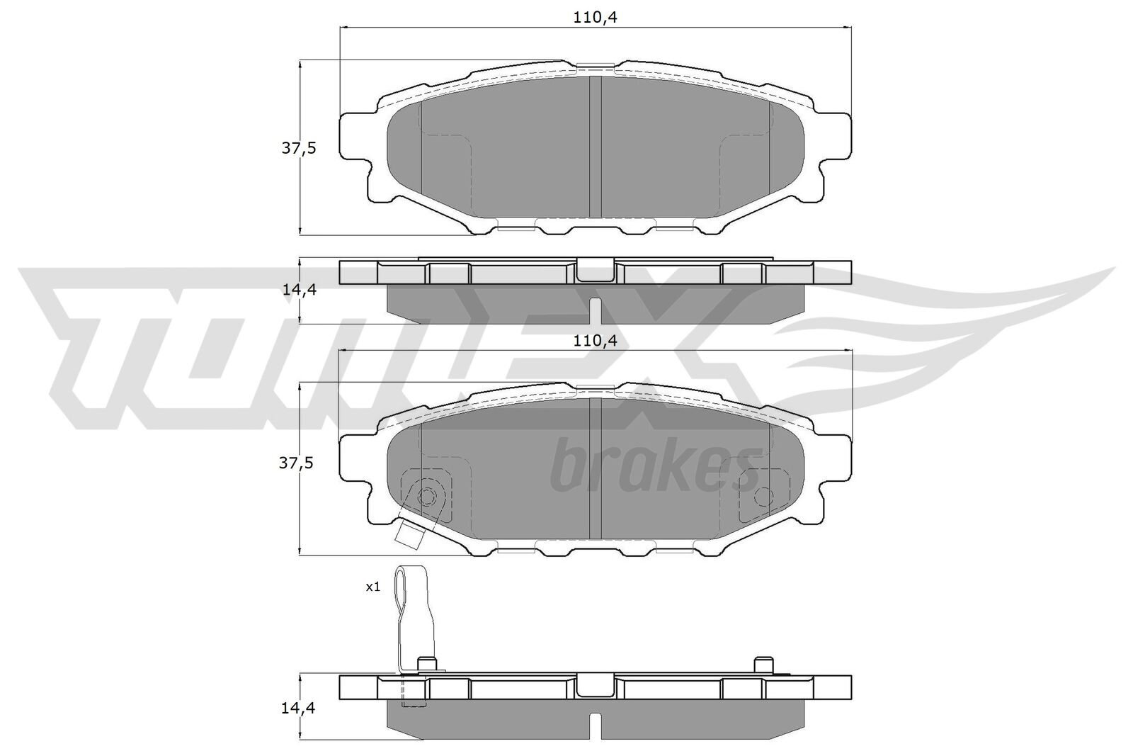 Bremsbelagsatz, Scheibenbremse TOMEX Brakes TX 15-37