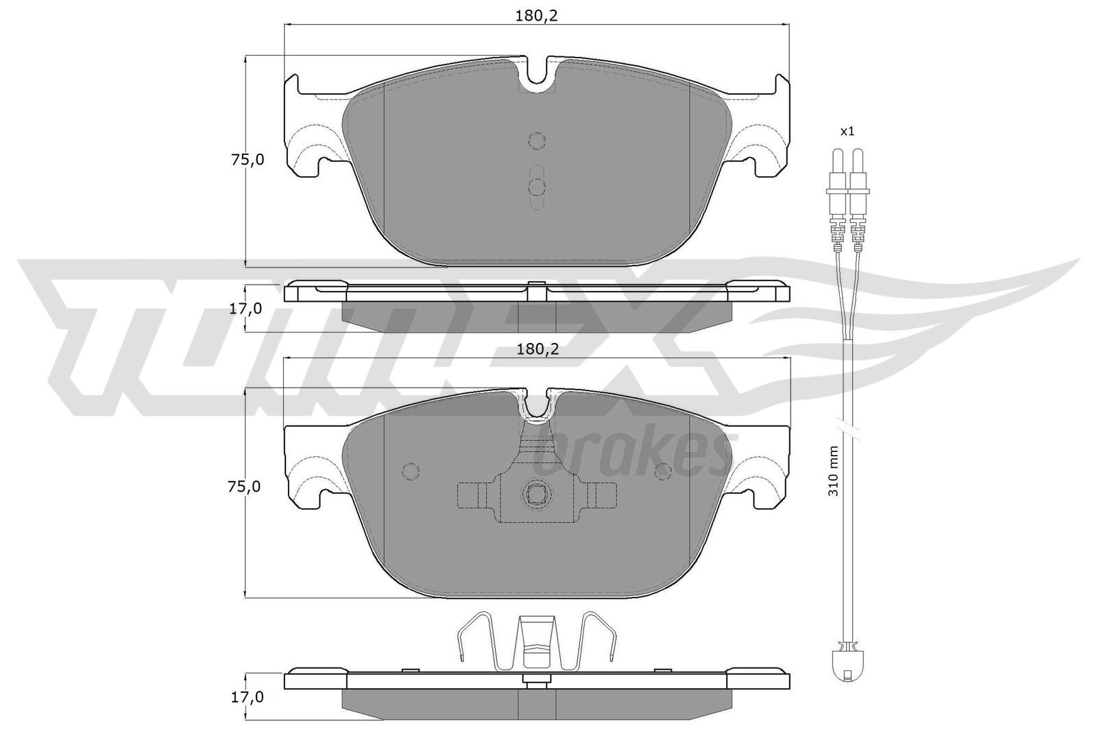 Bremsbelagsatz, Scheibenbremse TOMEX Brakes TX 16-78