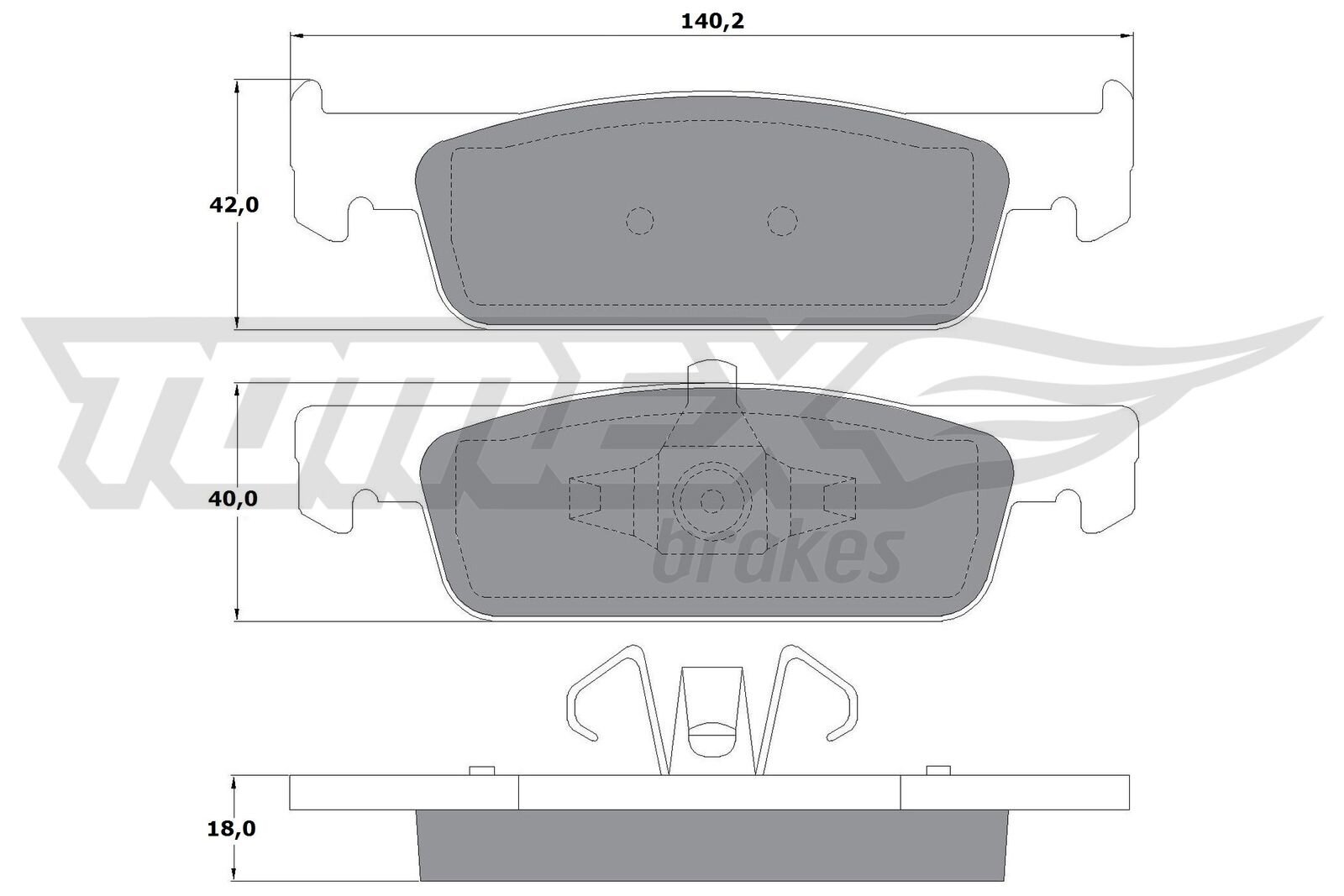 Bremsbelagsatz, Scheibenbremse TOMEX Brakes TX 16-94