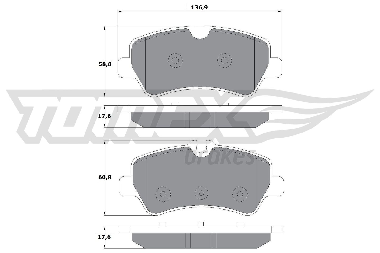 Bremsbelagsatz, Scheibenbremse TOMEX Brakes TX 16-96