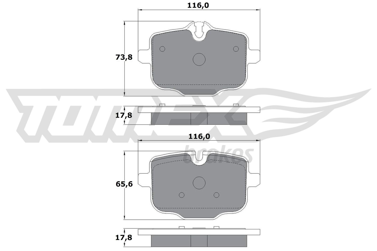 Bremsbelagsatz, Scheibenbremse TOMEX Brakes TX 17-36