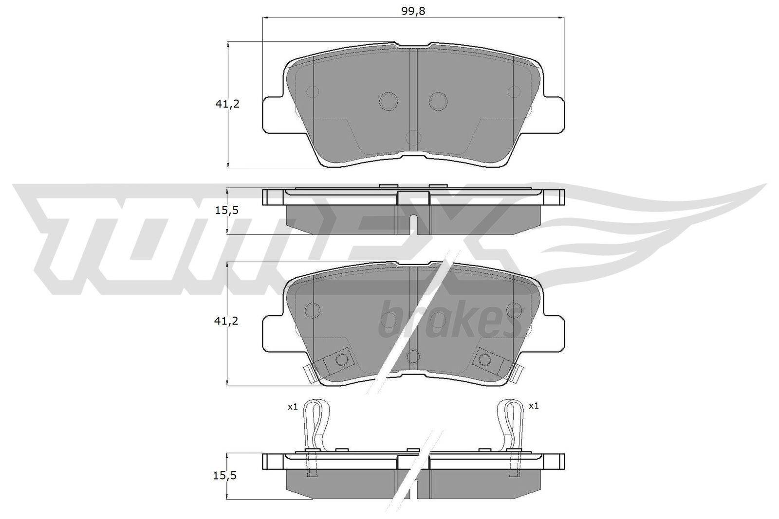 Bremsbelagsatz, Scheibenbremse TOMEX Brakes TX 17-69