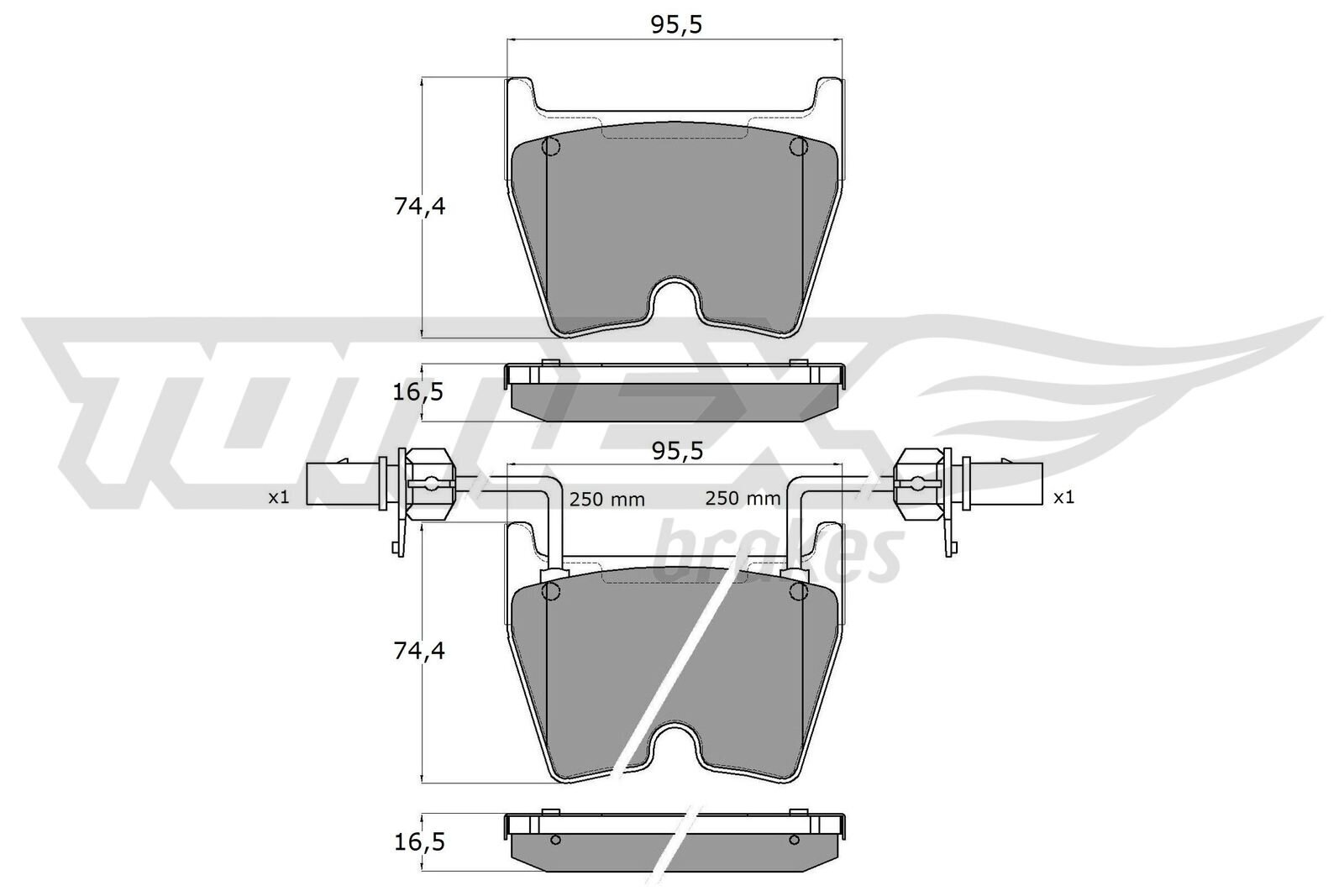 Bremsbelagsatz, Scheibenbremse TOMEX Brakes TX 17-99