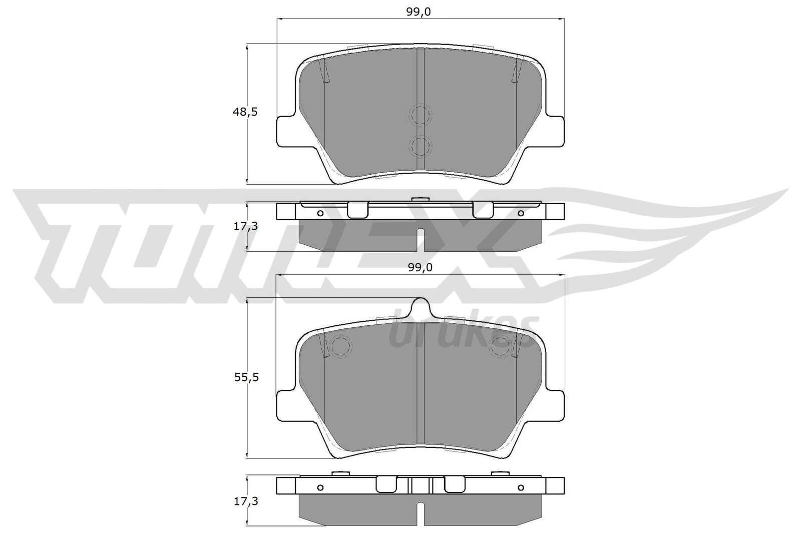 Bremsbelagsatz, Scheibenbremse TOMEX Brakes TX 19-17