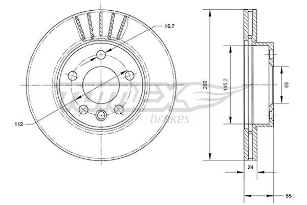 Bremsscheibe TOMEX Brakes TX 70-78