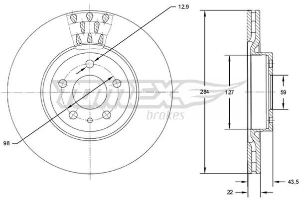 Bremsscheibe TOMEX Brakes TX 71-39