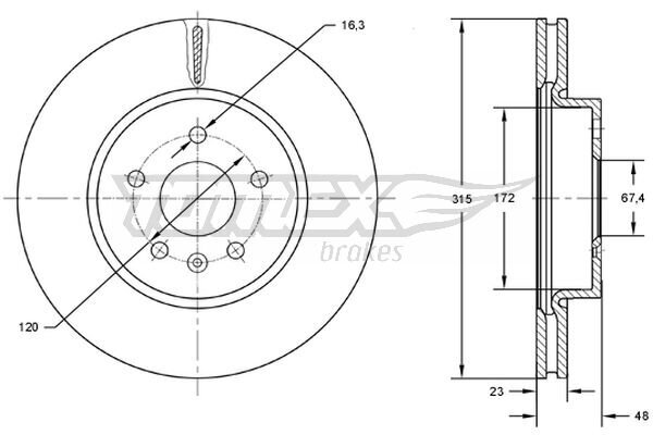 Bremsscheibe TOMEX Brakes TX 72-97