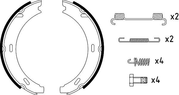 Bremsbackensatz, Feststellbremse HELLA PAGID 8DA 355 050-301