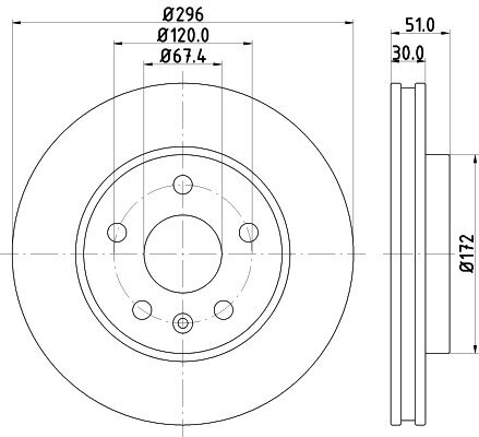 Bremsscheibe HELLA PAGID 8DD 355 129-081