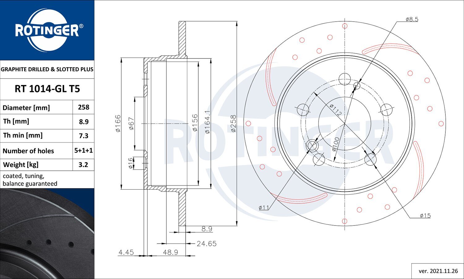 Bremsscheibe ROTINGER RT 1014-GL T5