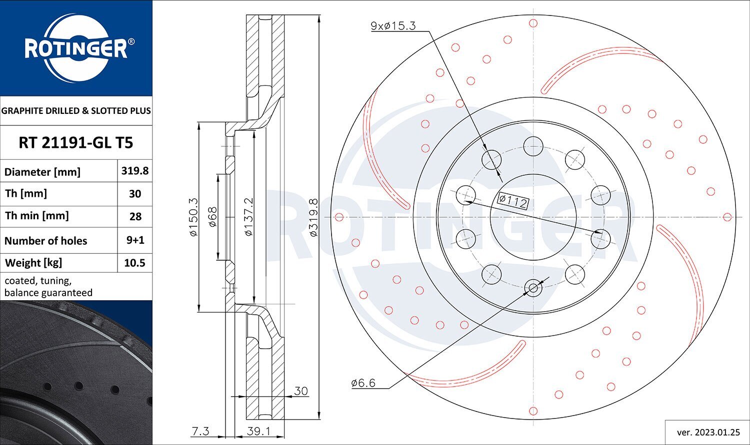 Bremsscheibe ROTINGER RT 21191-GL T5