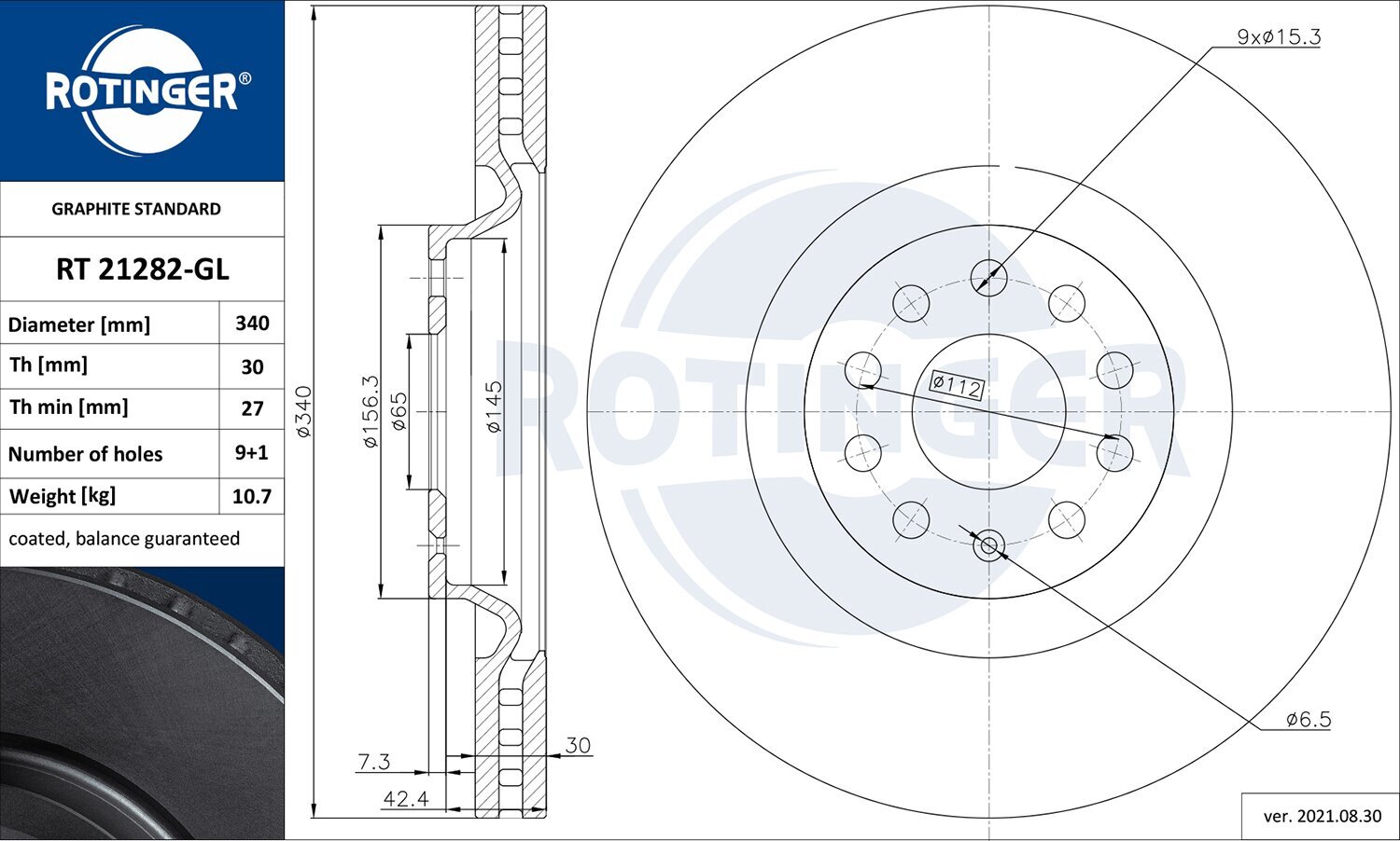 Bremsscheibe ROTINGER RT 21282-GL