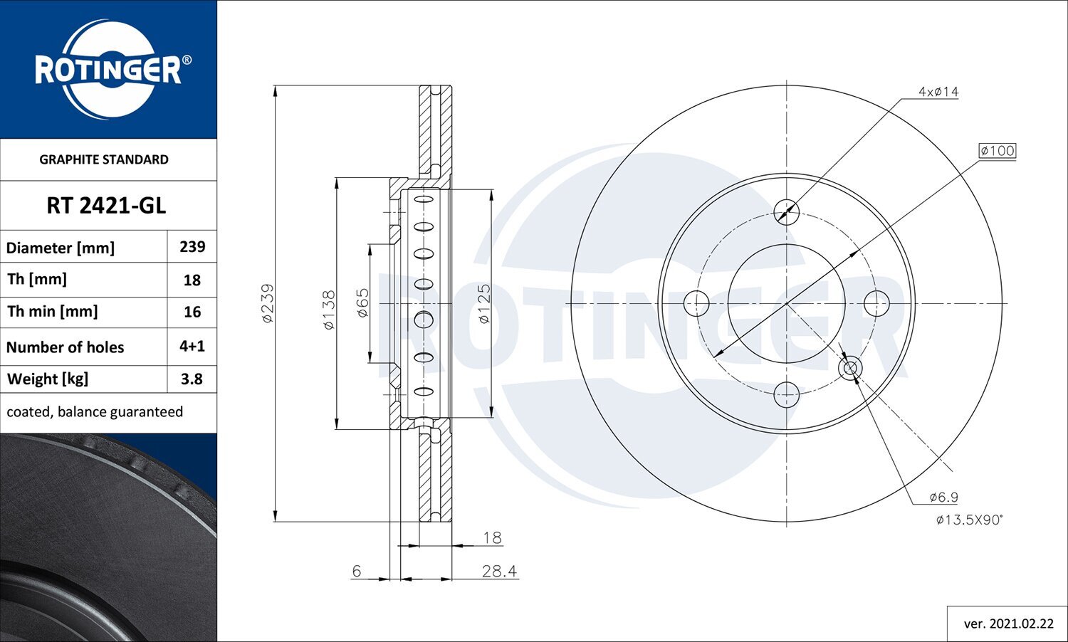 Bremsscheibe ROTINGER RT 2421-GL