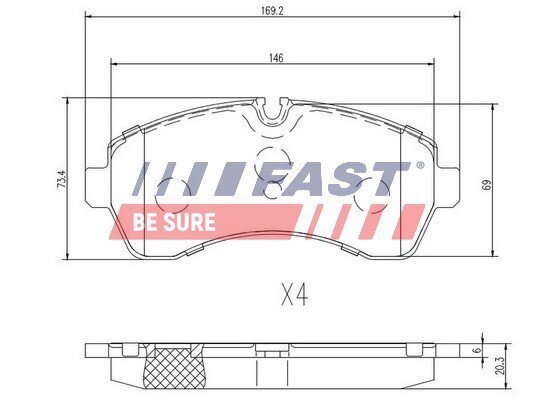 Bremsbelagsatz, Scheibenbremse FAST FT29022