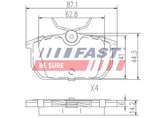 Bremsbelagsatz, Scheibenbremse FAST FT29035