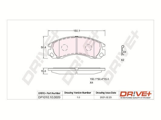 Bremsbelagsatz, Scheibenbremse Dr!ve+ DP1010.10.0009