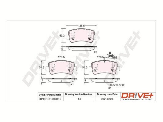 Bremsbelagsatz, Scheibenbremse Dr!ve+ DP1010.10.0065