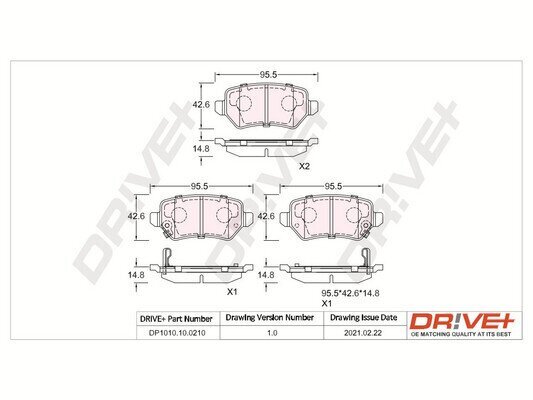 Bremsbelagsatz, Scheibenbremse Dr!ve+ DP1010.10.0210