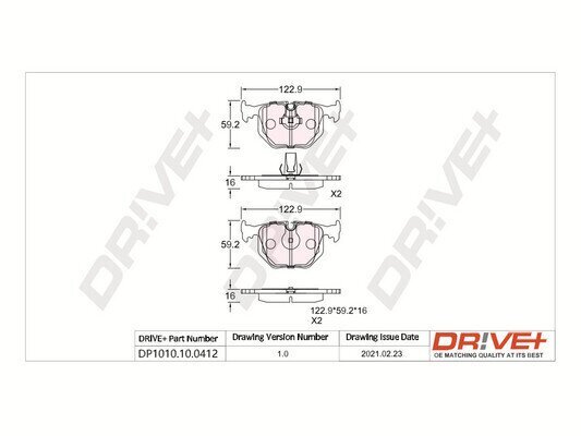 Bremsbelagsatz, Scheibenbremse Dr!ve+ DP1010.10.0412