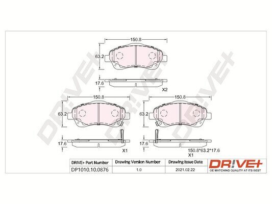 Bremsbelagsatz, Scheibenbremse Dr!ve+ DP1010.10.0876