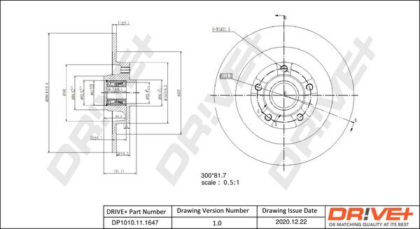 Bremsscheibe Dr!ve+ DP1010.11.1647