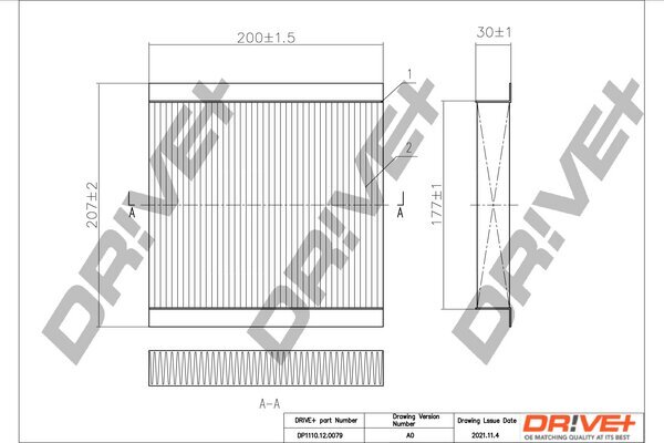 Filter, Innenraumluft Dr!ve+ DP1110.12.0079