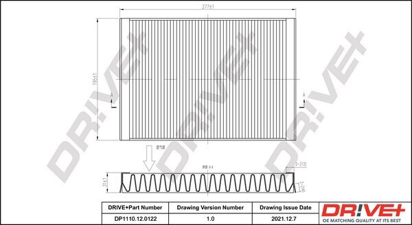 Filter, Innenraumluft Dr!ve+ DP1110.12.0122