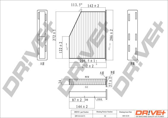 Filter, Innenraumluft Dr!ve+ DP1110.12.0175