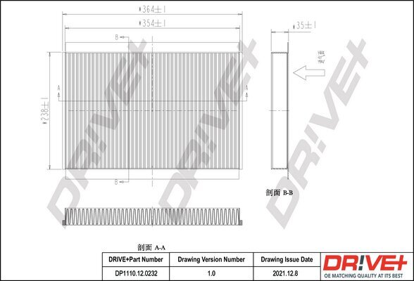 Filter, Innenraumluft Dr!ve+ DP1110.12.0232