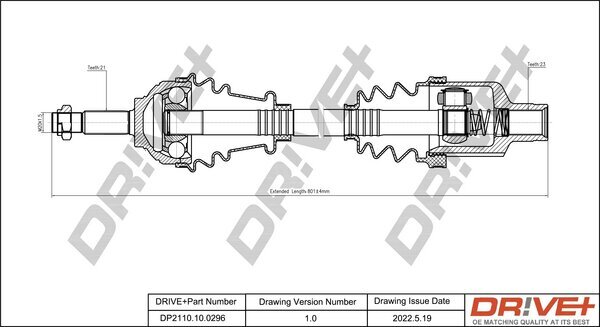 Antriebswelle Dr!ve+ DP2110.10.0296