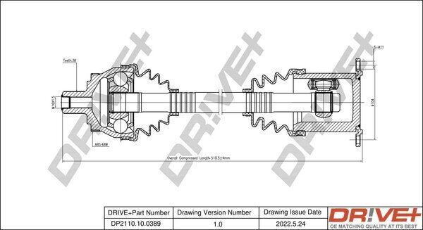 Antriebswelle Dr!ve+ DP2110.10.0389