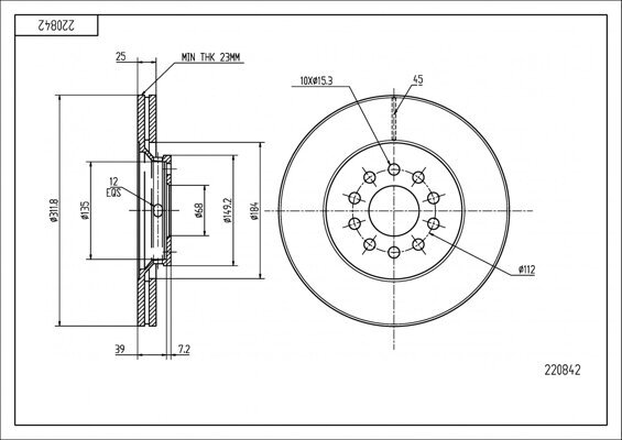 Bremsscheibe HART 220 842