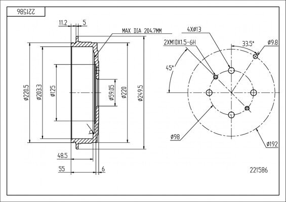 Bremstrommel HART 221 586