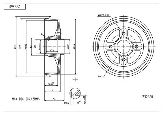 Bremstrommel HART 232 360