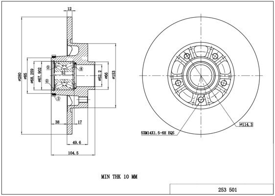 Bremsscheibe HART 253 501