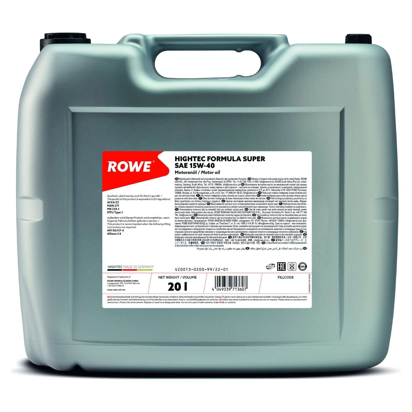 Motoröl 15W-40 20L ROWE 20013-0200-99