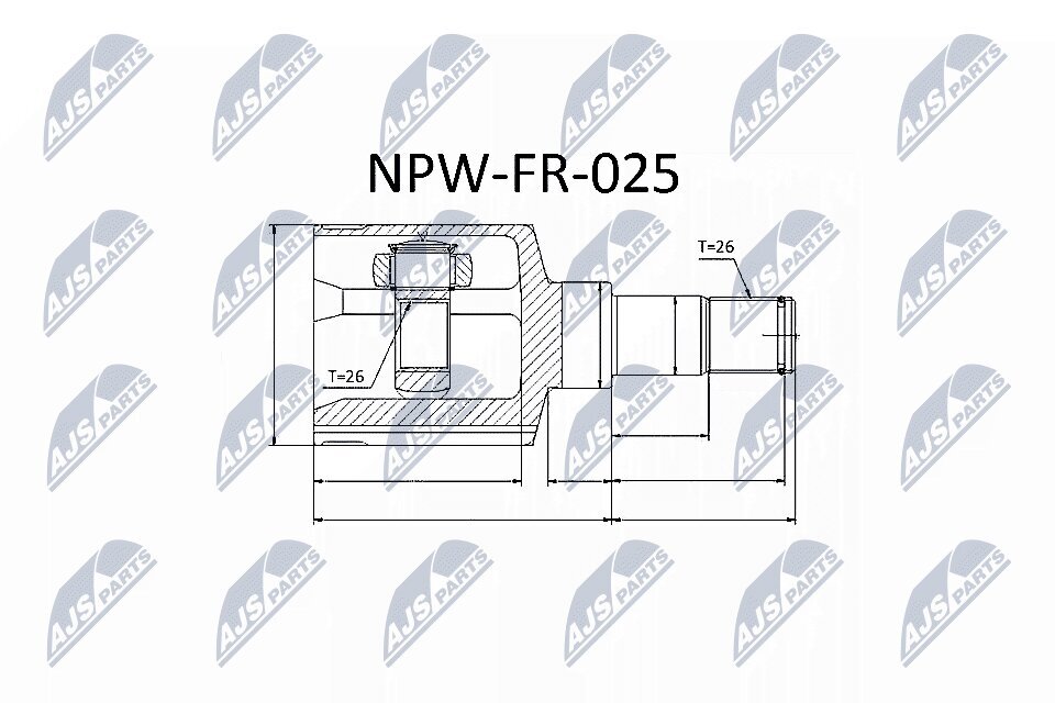 Gelenksatz, Antriebswelle NTY NPW-FR-025