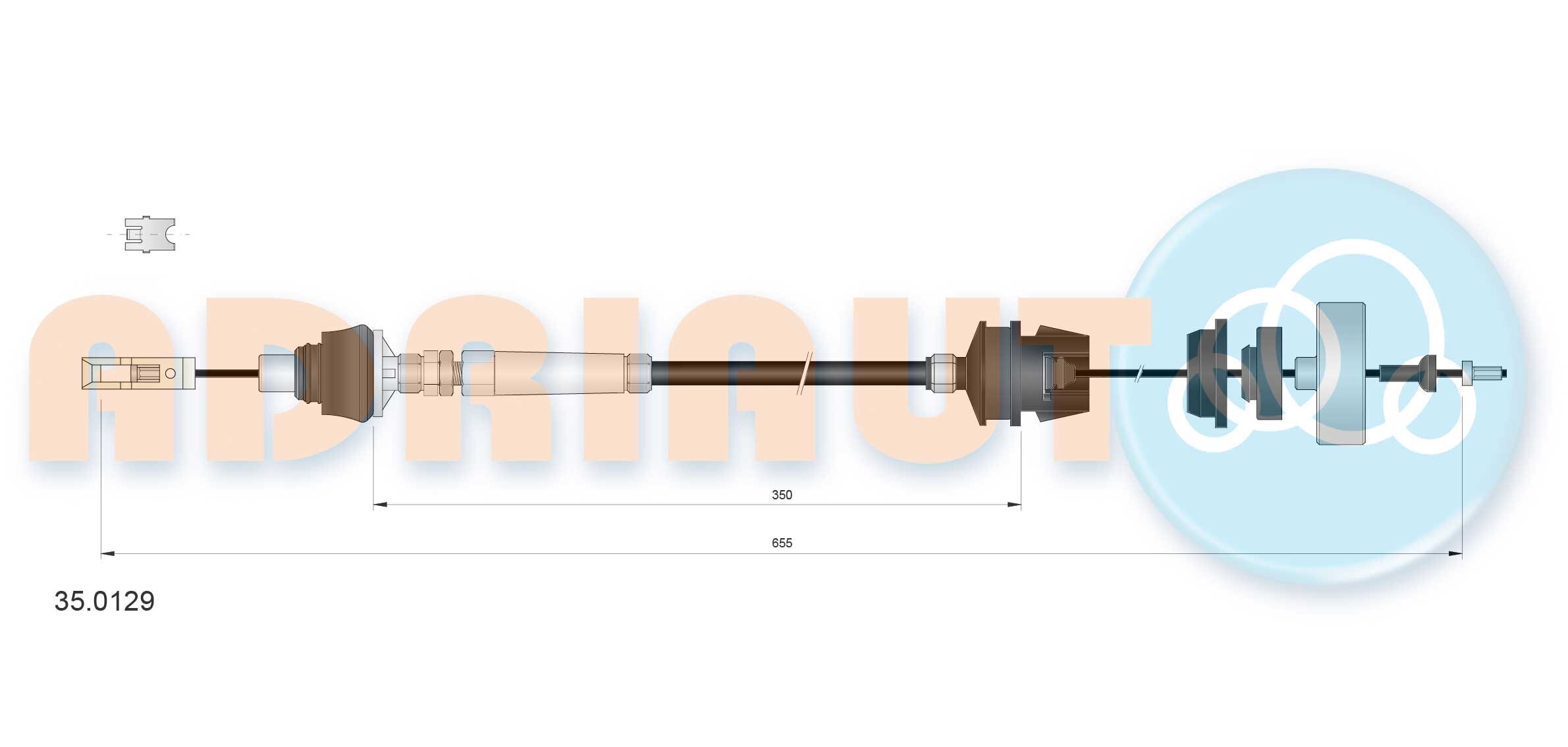 Seilzug, Kupplungsbetätigung ADRIAUTO 35.0129